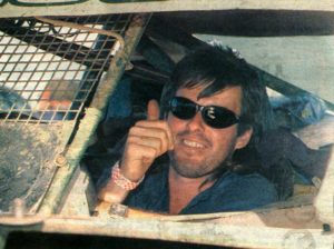 Warrnambool Super Sedan driver Steve Hookway relaxes before a heat of the Southern National series at Blue Ribbon Raceway. PHOTO: Glen Watson.