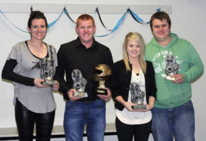 Horsham Motor Sports Club held its annual presentation dinner at Kalkee Football Clubrooms on Saturday night. Amongst the trophy winners were Emma Bansemer, Luke James, Gemma Horrocks and Steve Hateley.