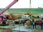 Installing the generator to power the speedway.