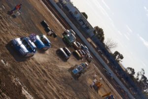 GRAND PARADE: Newcomer Jade Olds leads parade in Mark Both's Three Litre Sedan featuring a variety of cars racing on the night. PHOTO: Paul Flach