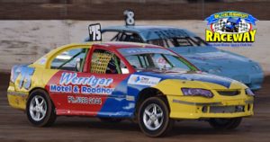 KATHRYN'S COMMODORE: Kathryn Jackson of Warracknabeal drives hard out of turn four. PHOTO: Leanne Shanks