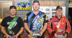 STREET STOCK PODIUM: (L-R) 3rd Steve Gartner, 1st Mark Gartner, 2nd Brad McClure