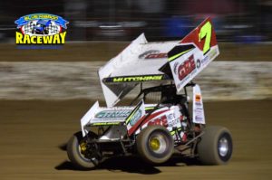 TIM HUTCHINS: The Tasmanian made it look easy leading the entire 30 lap feature race. PHOTO: M&L Speedway Photography