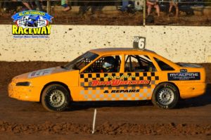 PREPARED: Graham Gerlach has his car well set up for next weekends Victorian State Three Litre title. PHOTO: M&L Speedway Photography