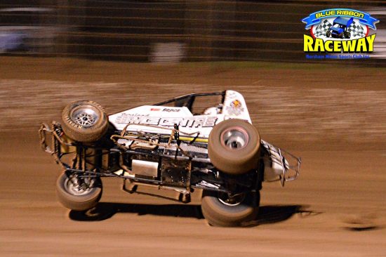 WINGLESS WHOOPS: Jack Oliver performs arial acrobatics in his Wingless Sprintcar. PHOTO: Mark Cowin